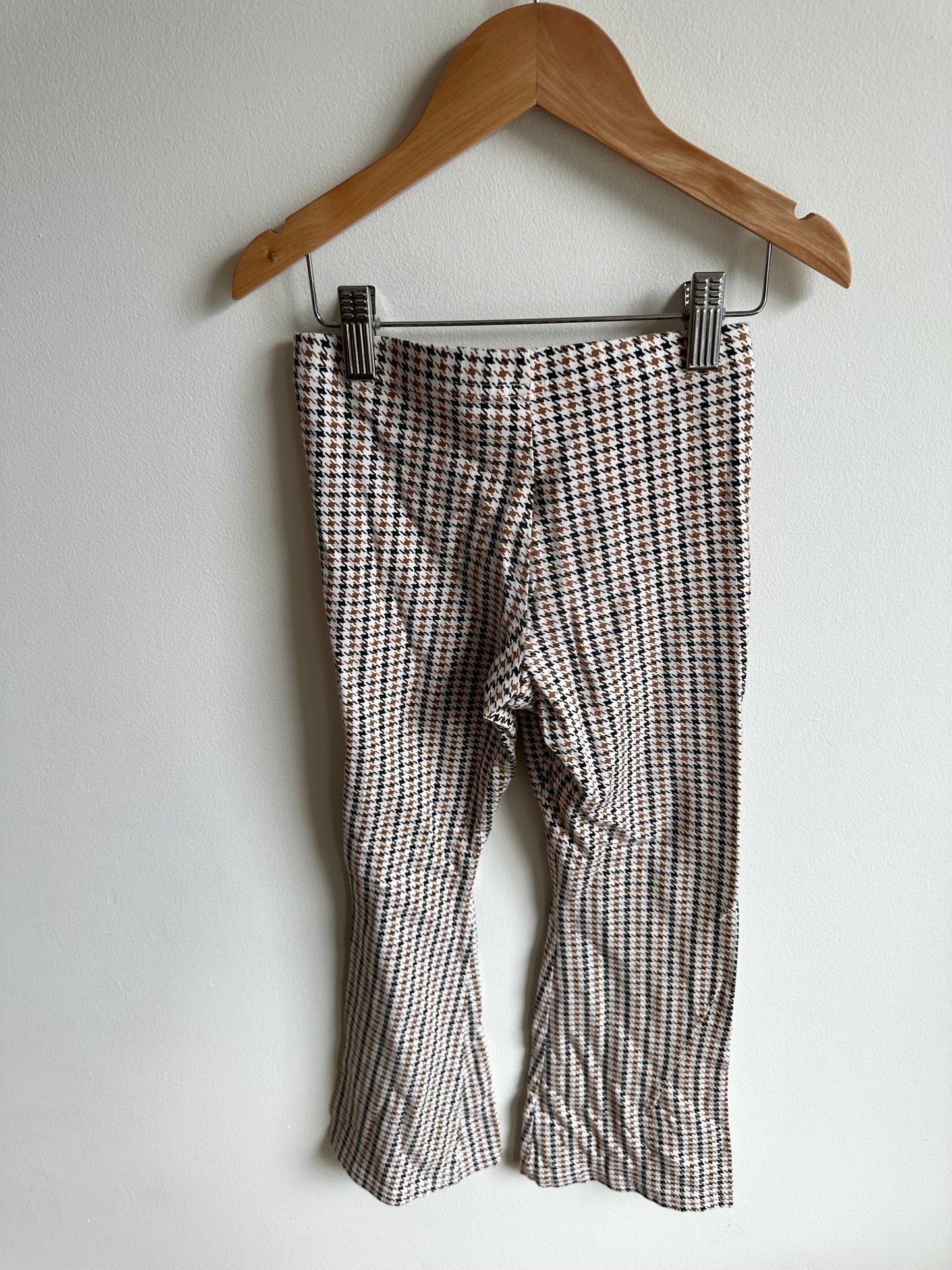 Tan + Black Patterned Flared Pants / 8 years