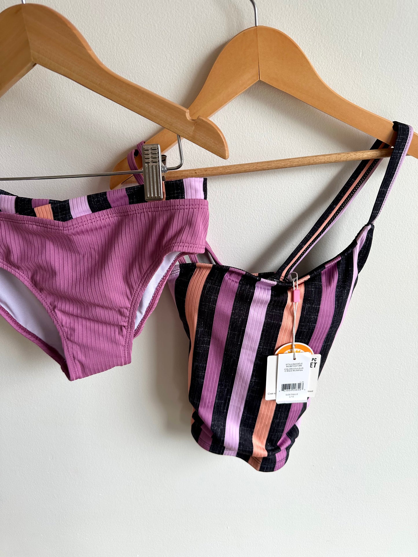 Striped Two Piece Swimsuit (With Tags) / 12 years