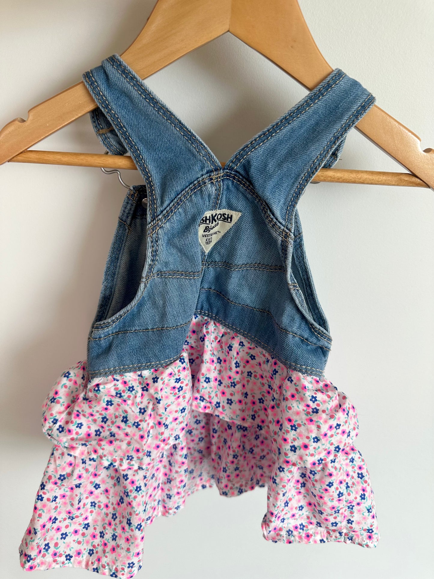 OshKosh Overall Floral Dress / 6-9m