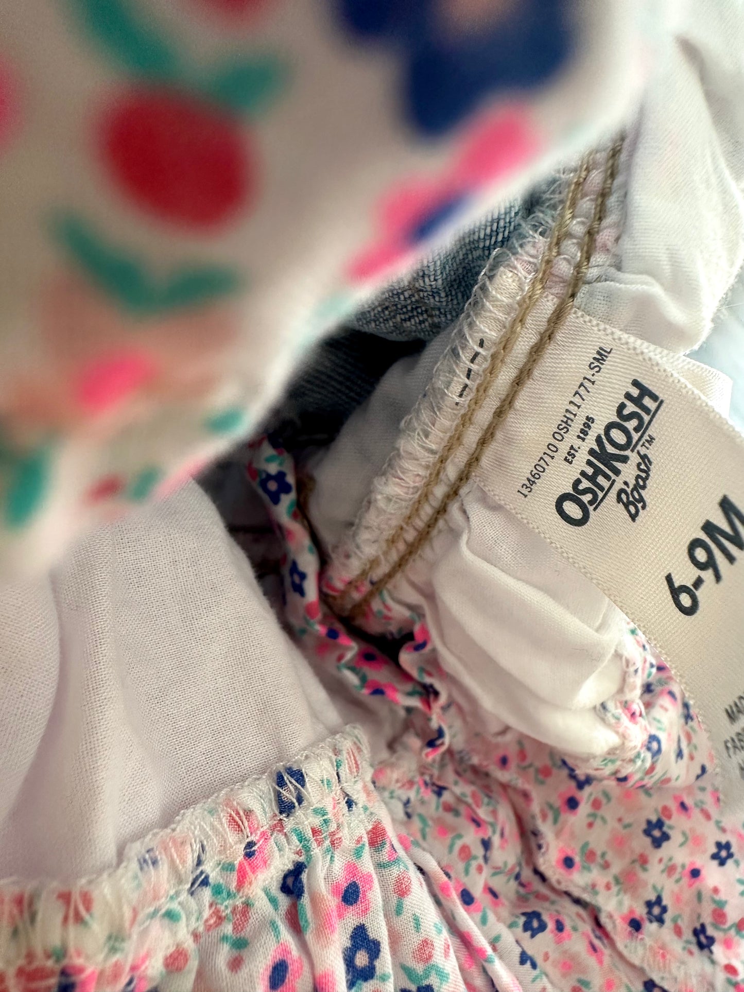 OshKosh Overall Floral Dress / 6-9m