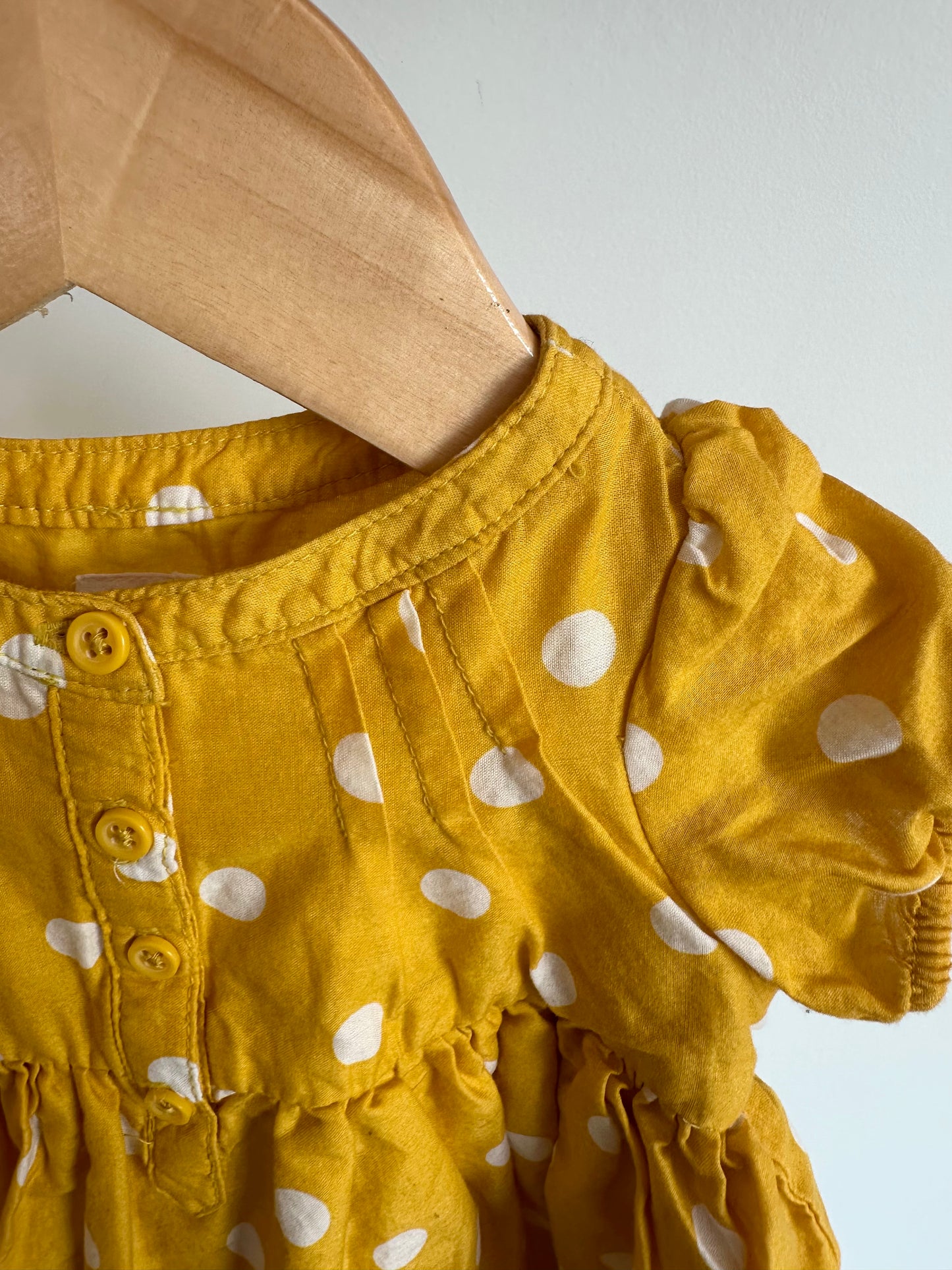 Gap Yellow Polka Dot Dress / 3-6m