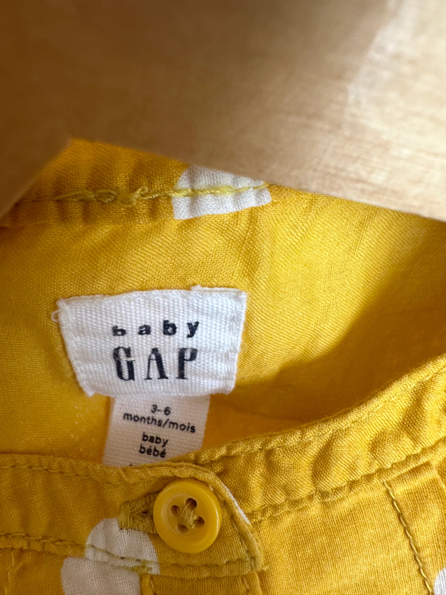 Gap Yellow Polka Dot Dress / 3-6m