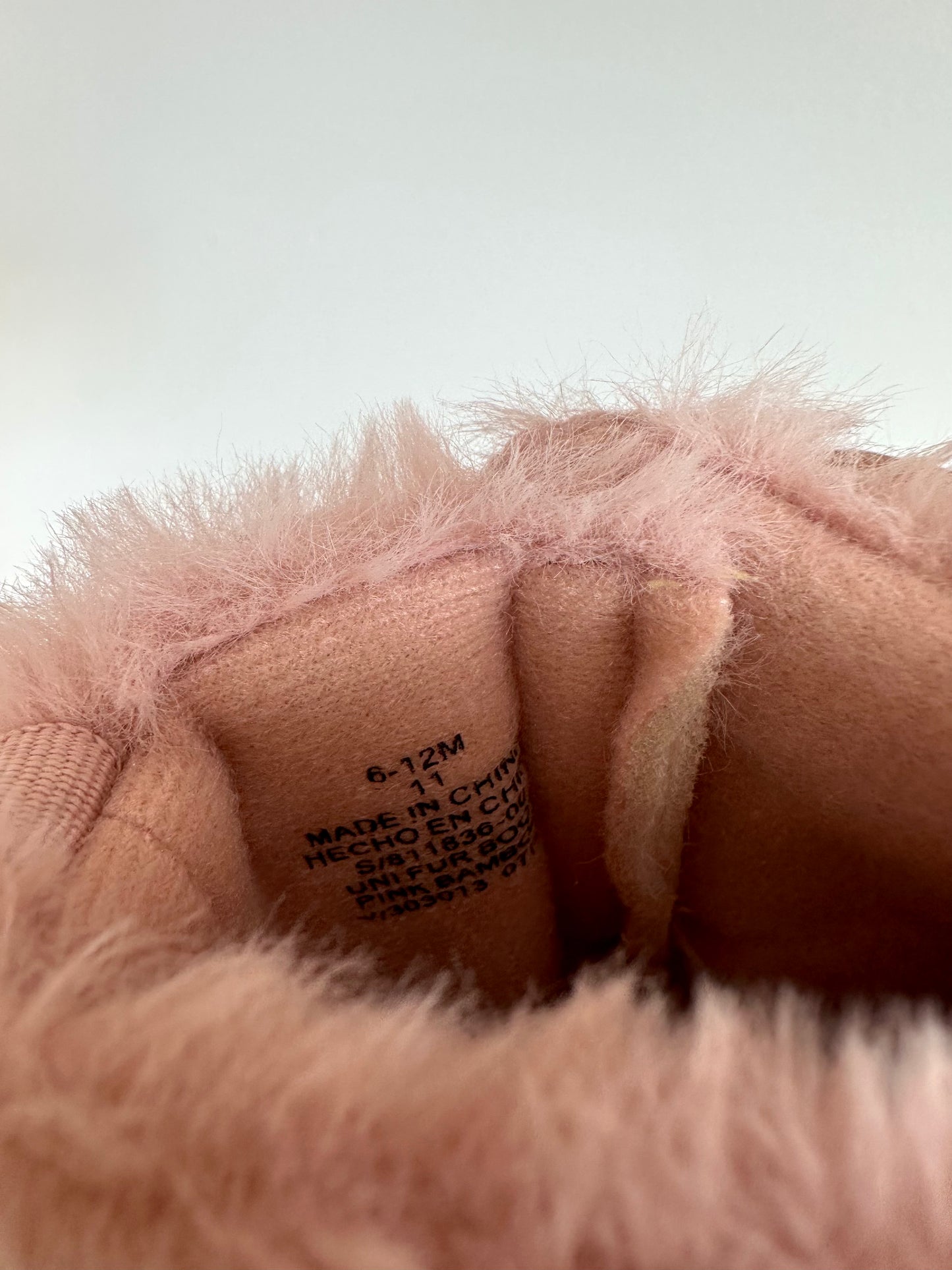 Pink Faux Fur Slippers (With Tags) / 6-12m