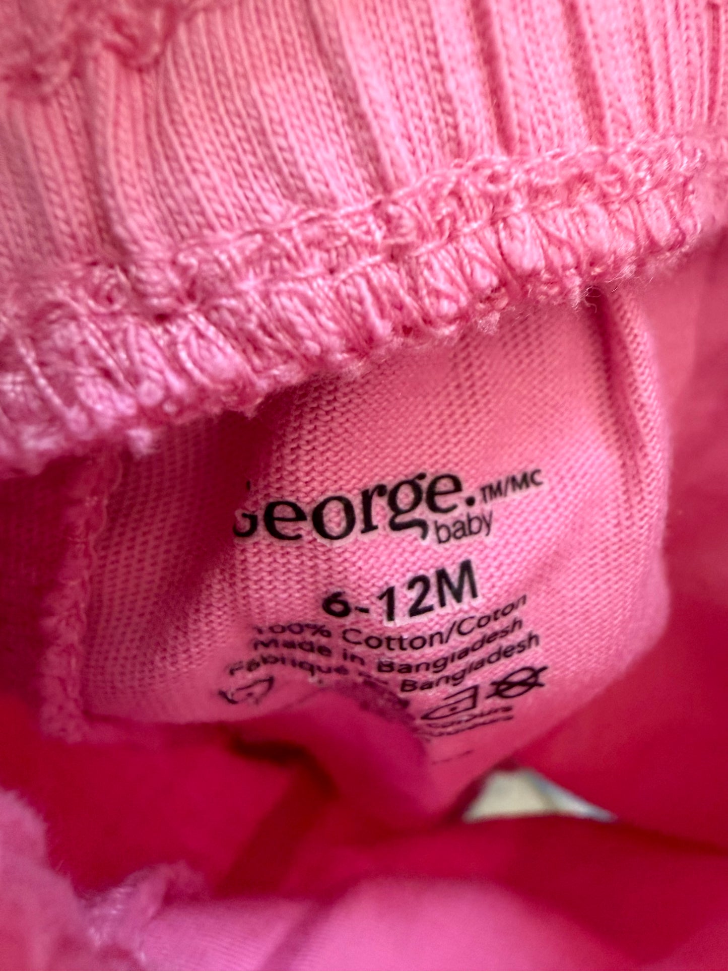 Pink Cotton Shorts / 6-12m