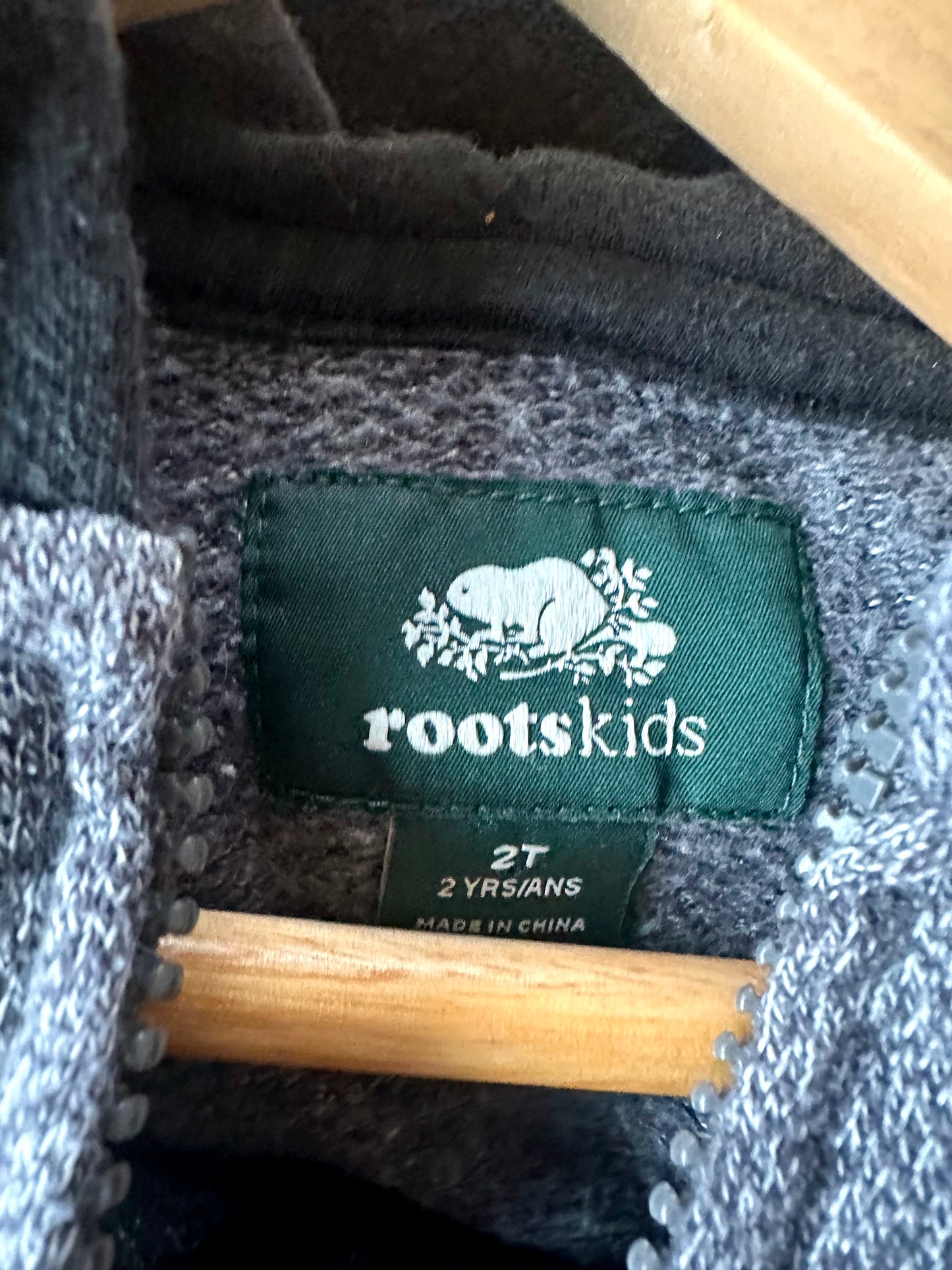 Roots Grey Zipper Hoodie / 2T