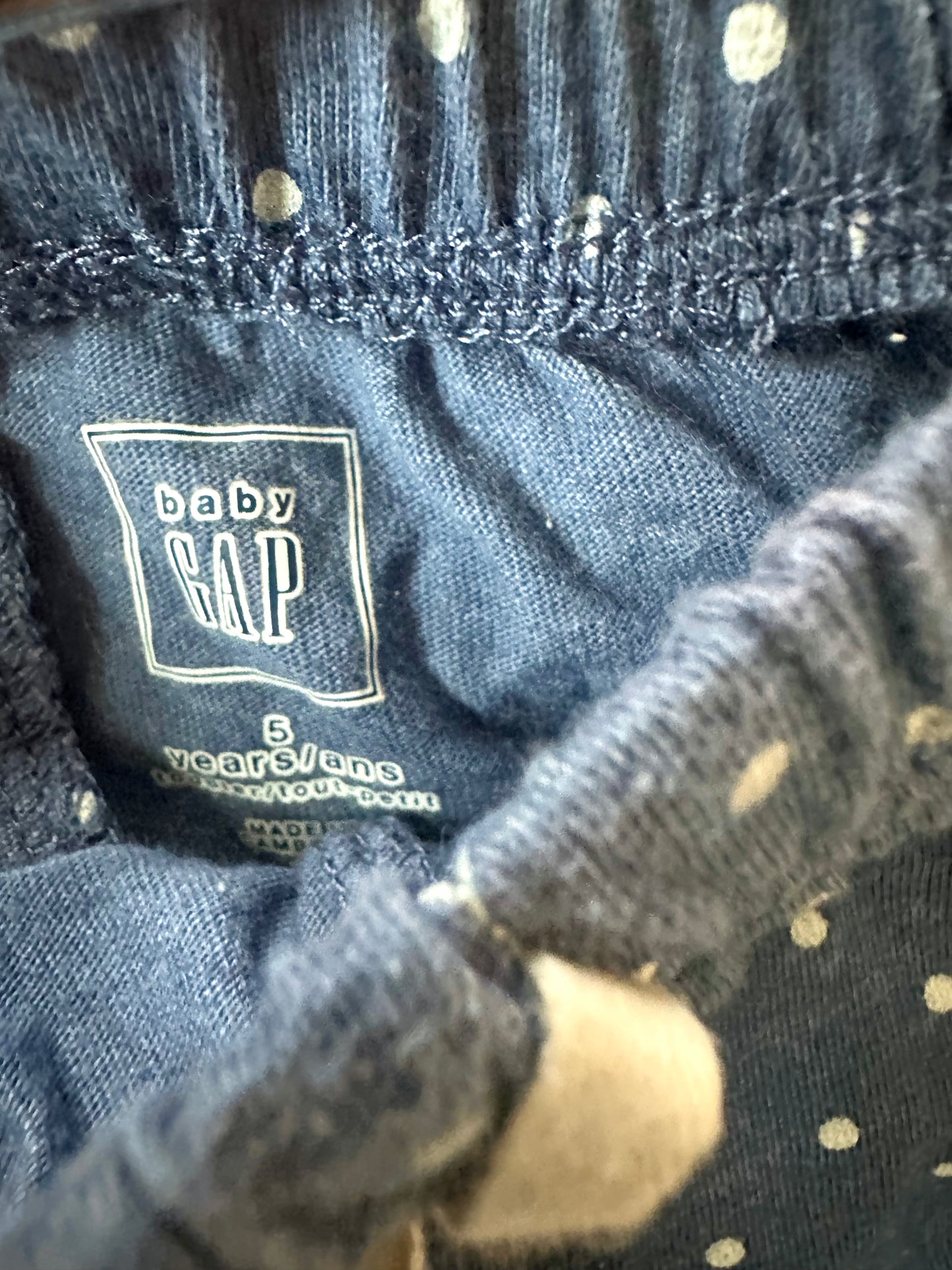 Blue Polka Dot Bloomer Shorts / 5 years