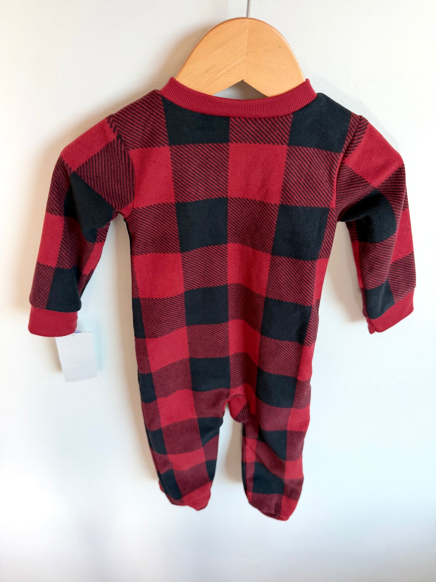 Fleece Buffalo Plaid Teddy Sleeper (With Tags) / 6-9m
