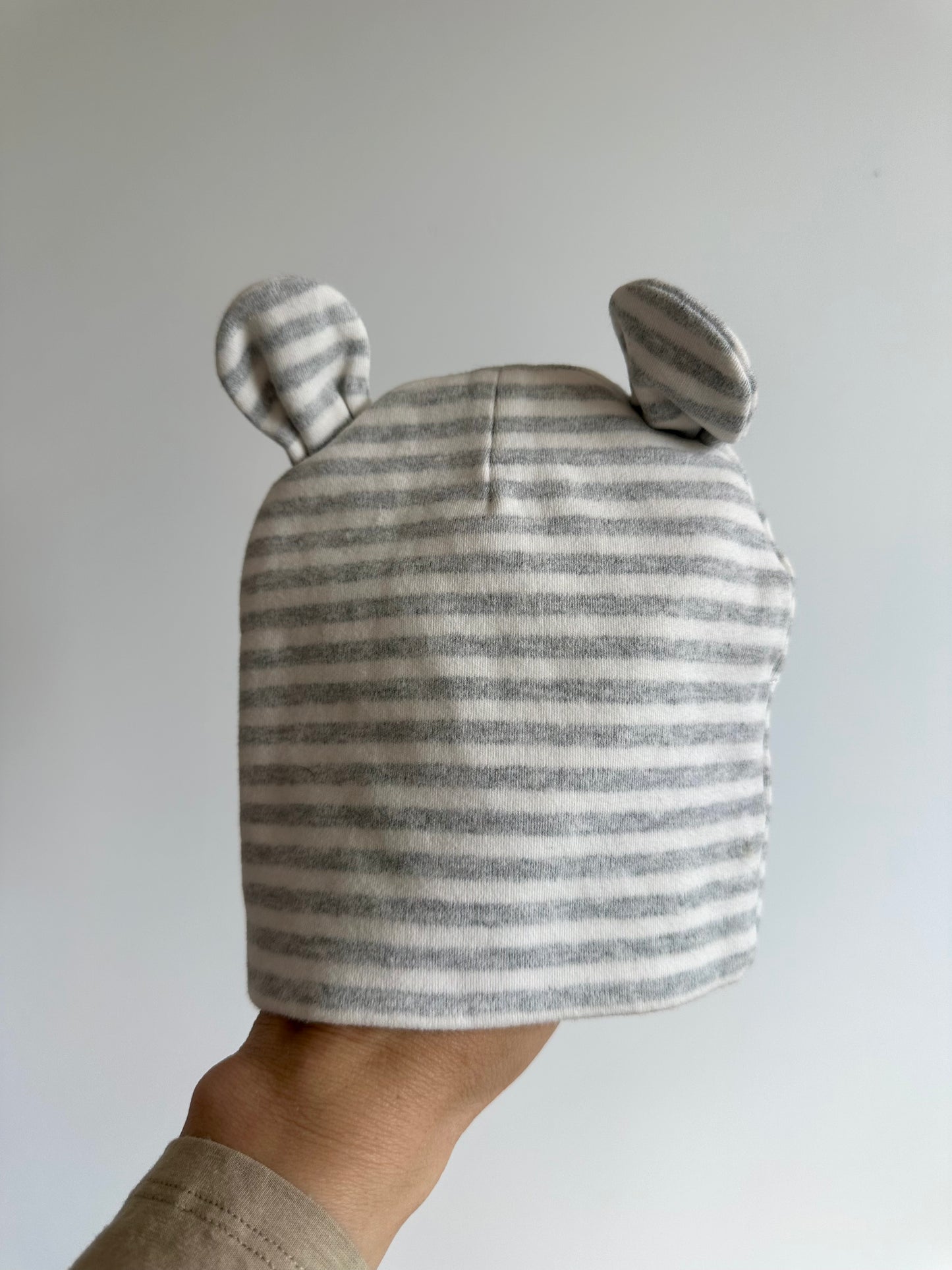 Striped Bear Ear Beanie / 0-6m