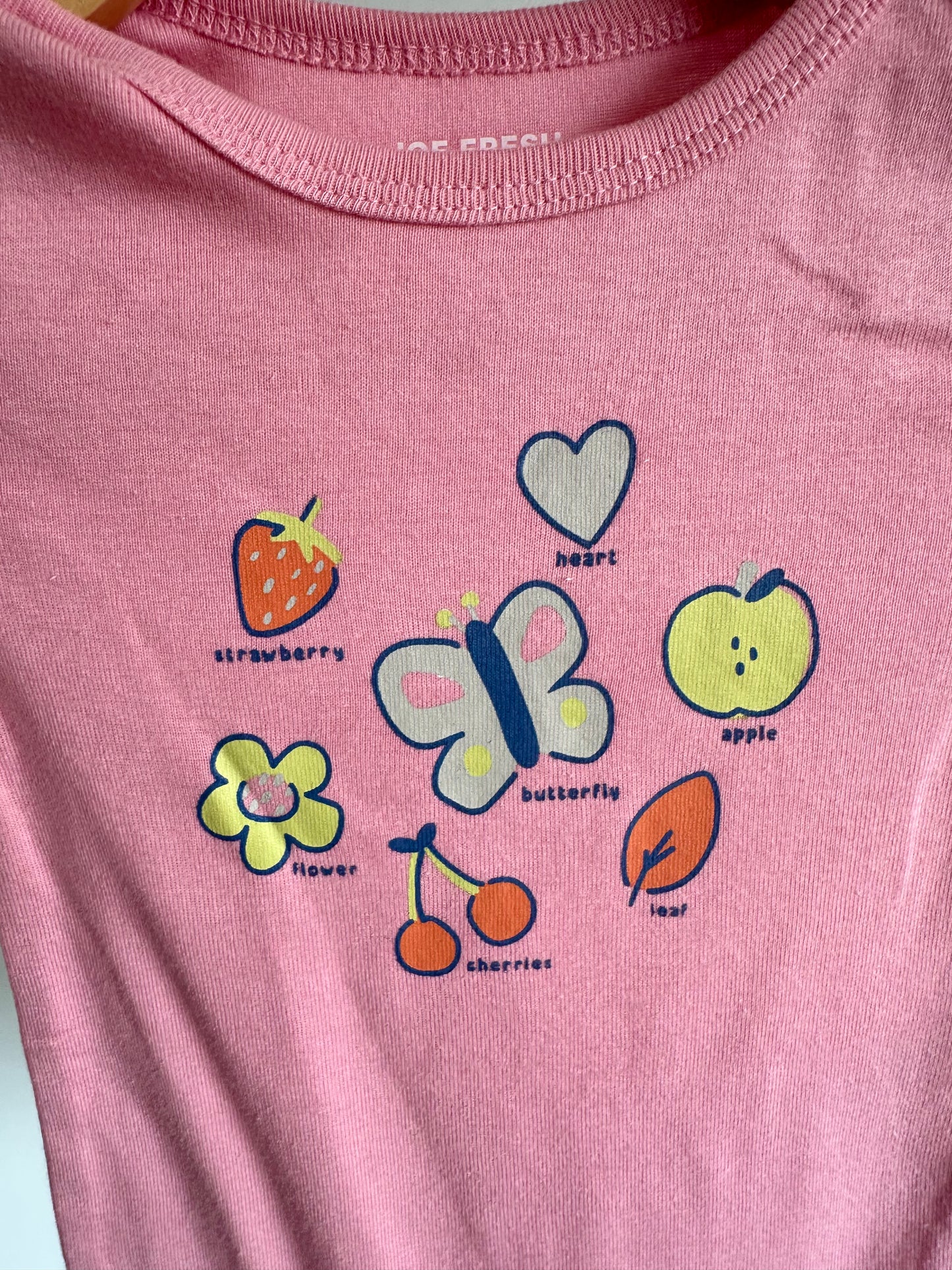 Pink Butterfly + Fruit Bodysuit (With Tags) / 6-12m