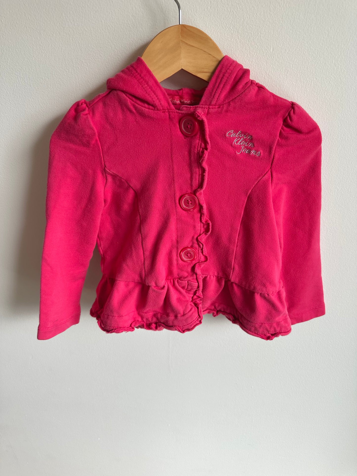 Calvin Klein Pink Ruffle Hood Sweater / 3T