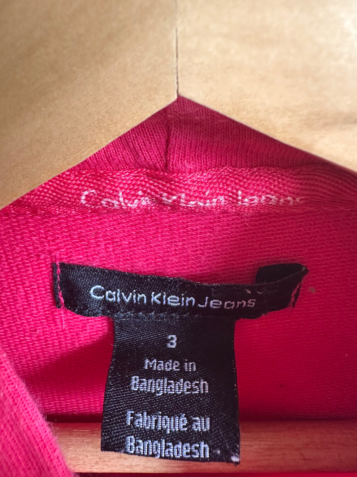 Calvin Klein Pink Ruffle Hood Sweater / 3T