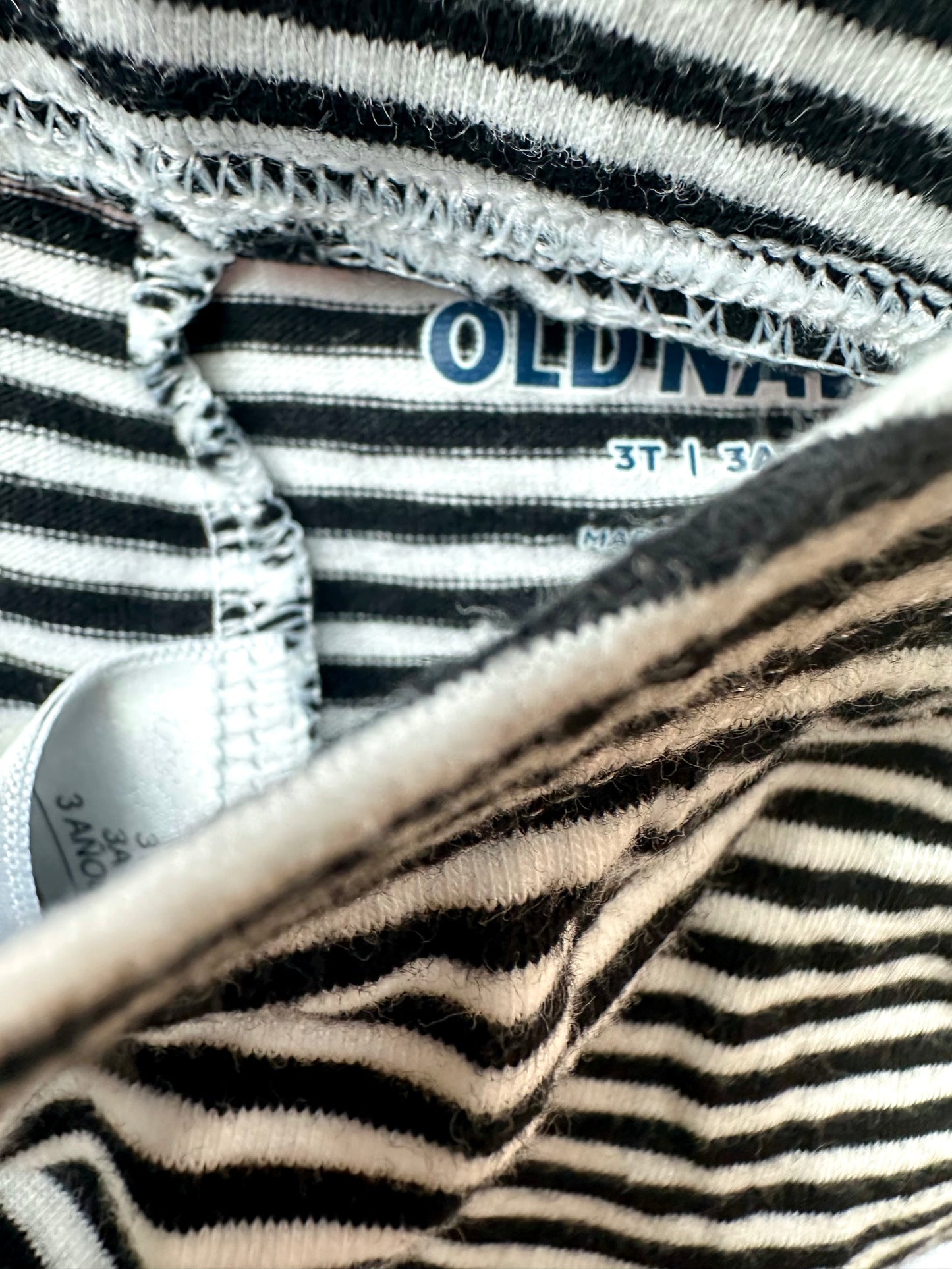 Black + White Striped Shorts / 3T