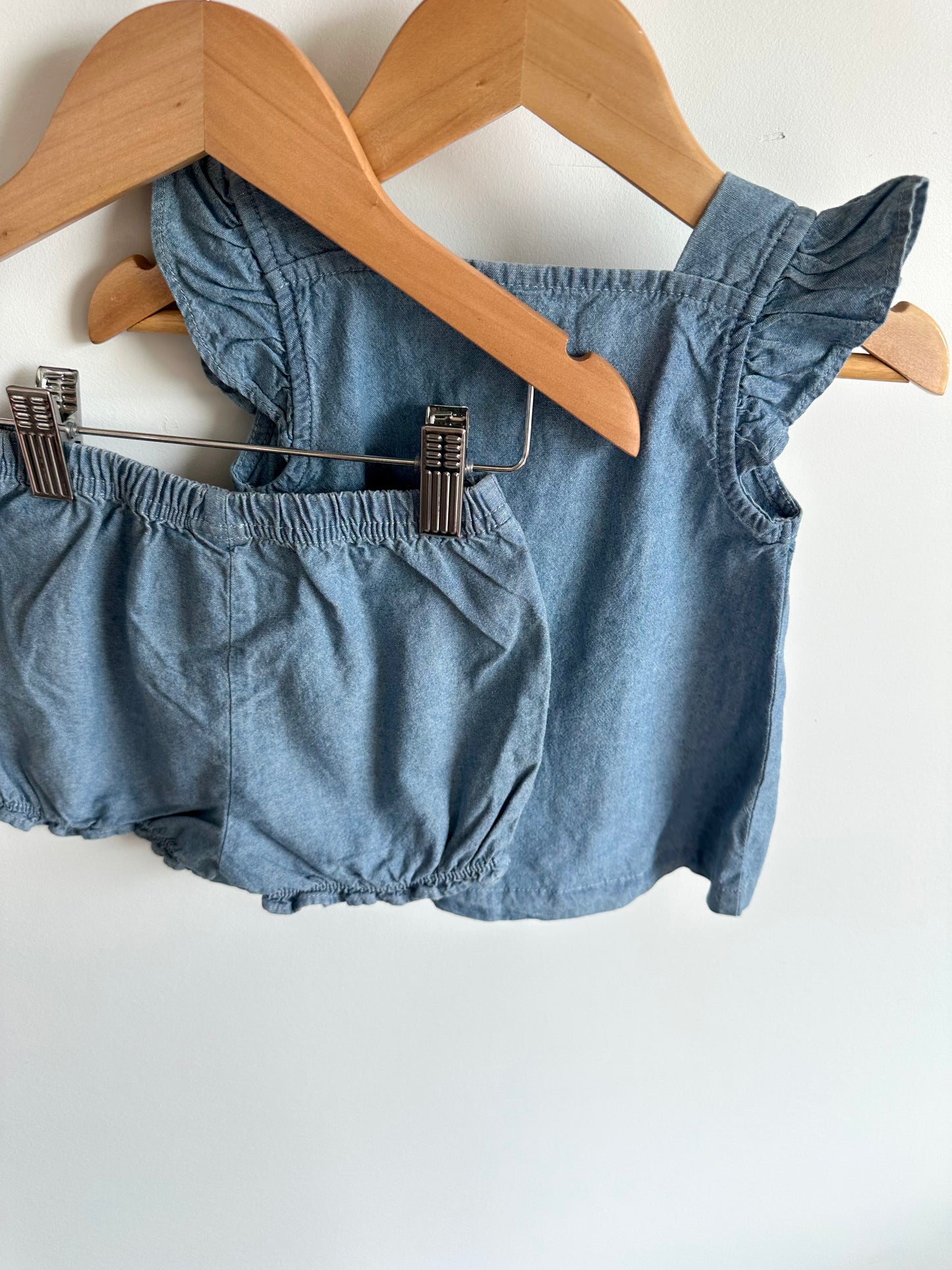 Chambray Top + Shorts / 12m