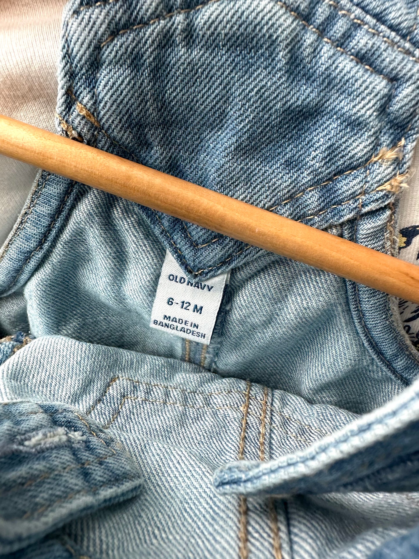 Denim Bubble Short Overalls / 6-12m