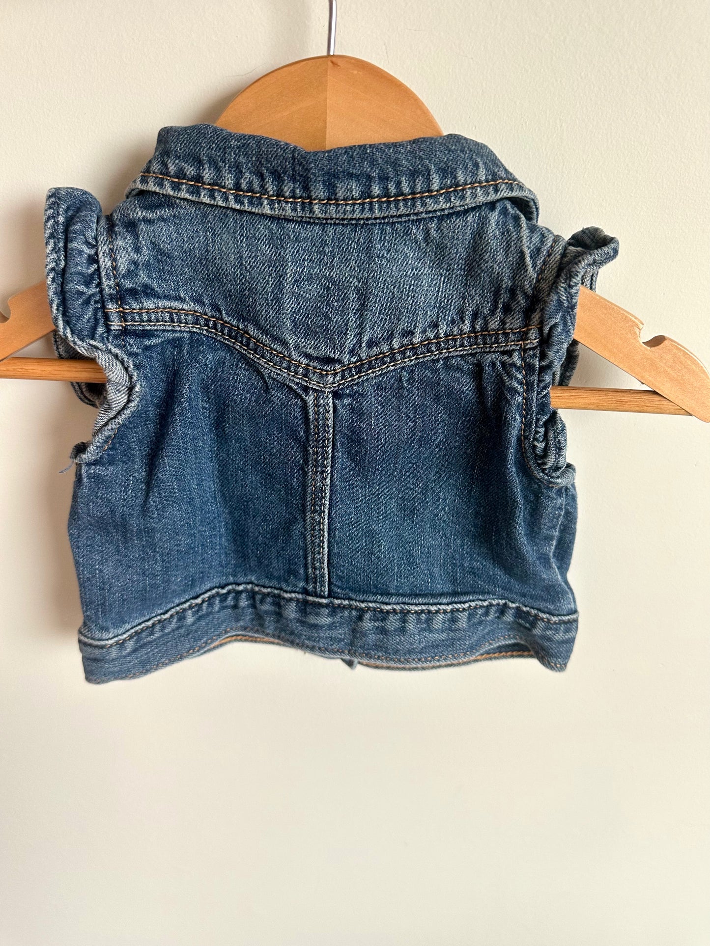 Denim Ruffle Sleeve Vest / 0-6m