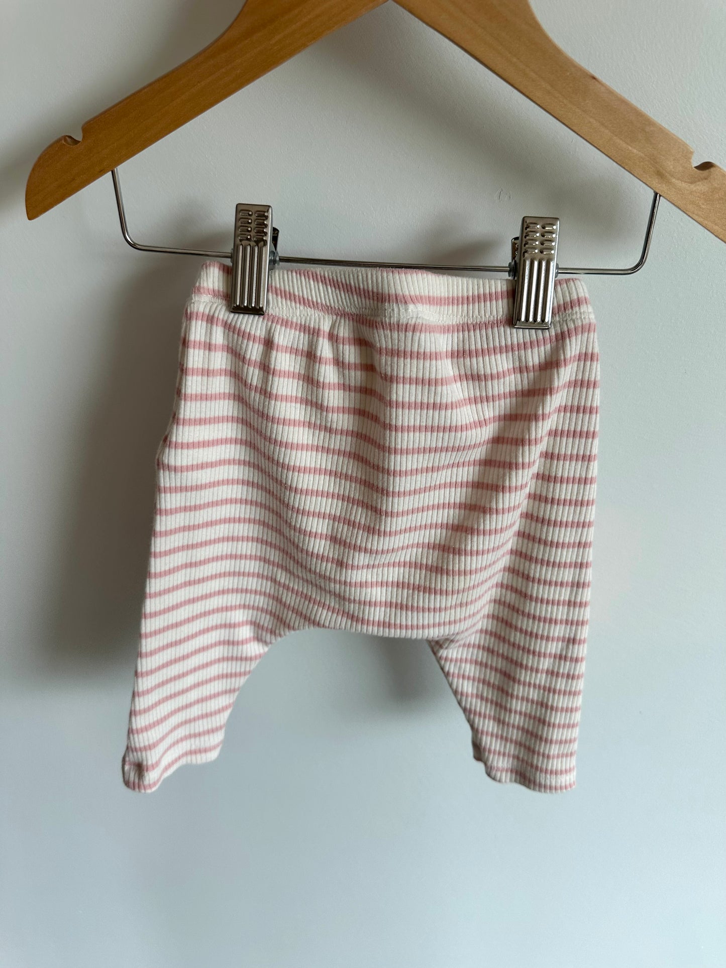 Pink Stripe Ribbed Pants / 3-6m