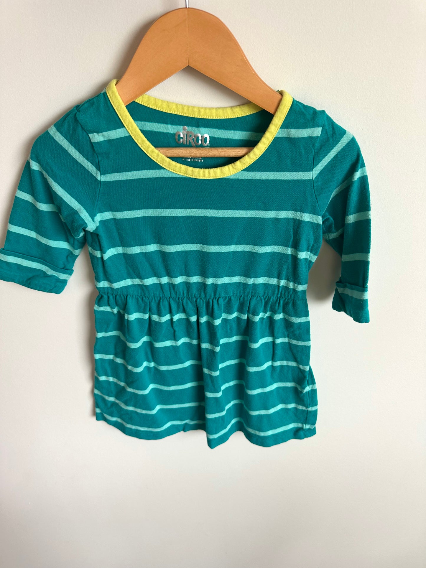 Teal Striped Dress / 3-4T