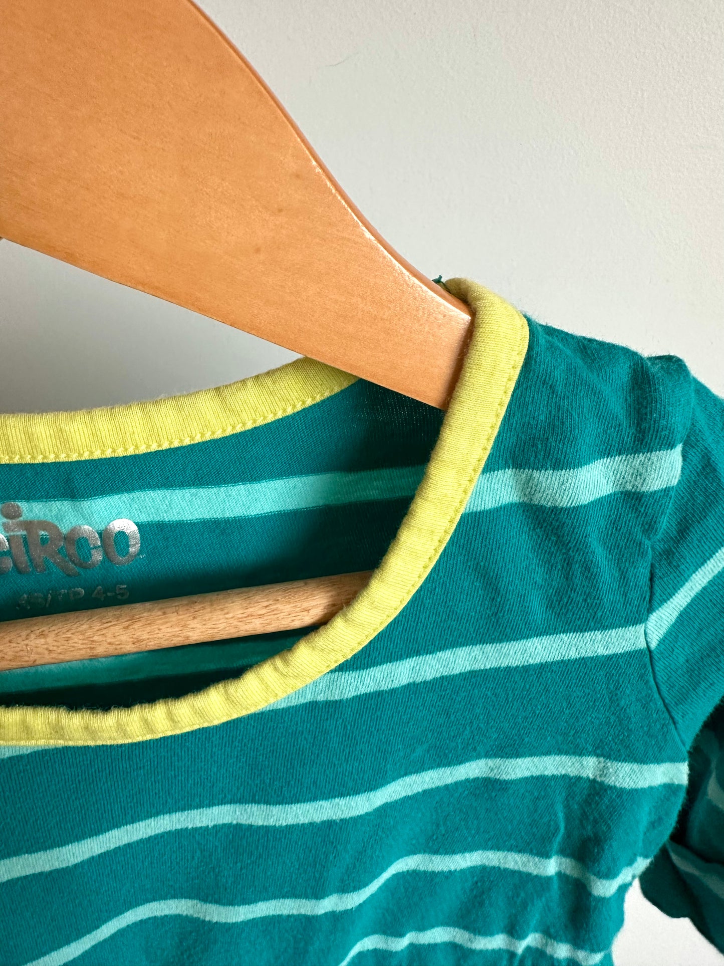 Teal Striped Dress / 3-4T
