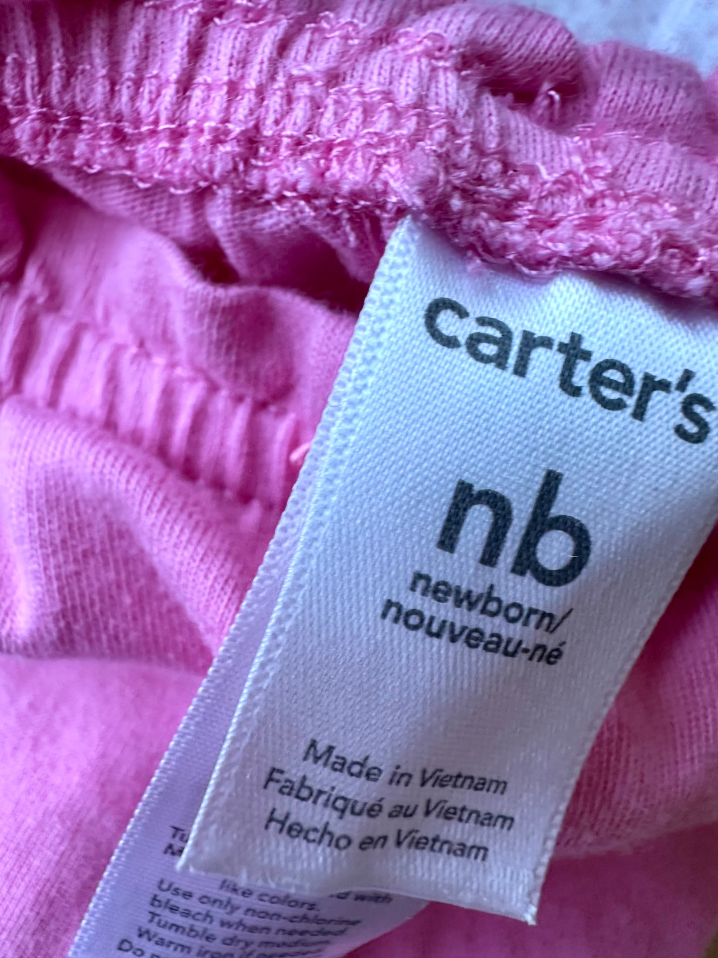 Newborn Bright Pink Tapered Pants with Bow / 0m