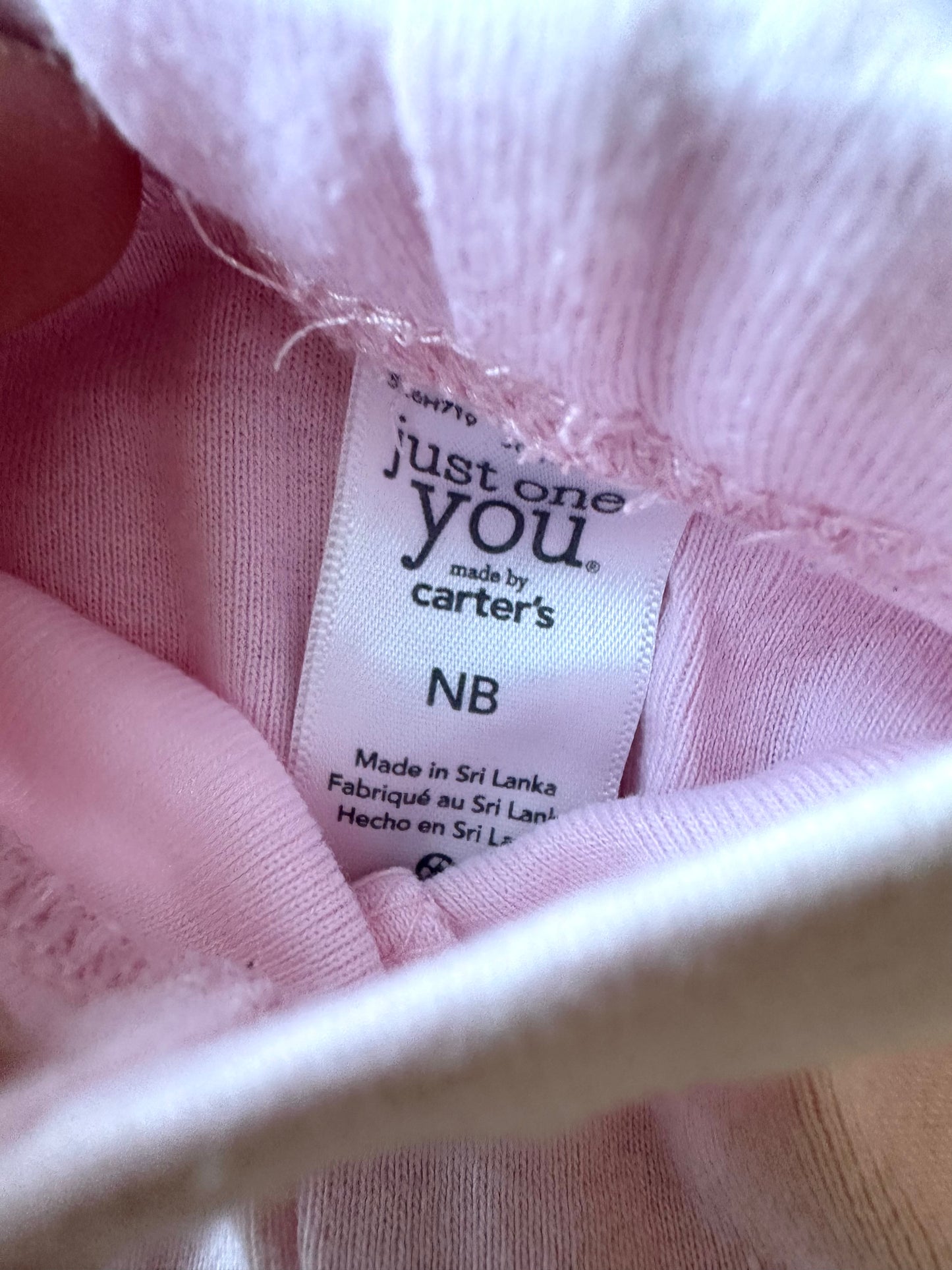 Newborn Soft Pink Tapered Pants with Cuff / 0m