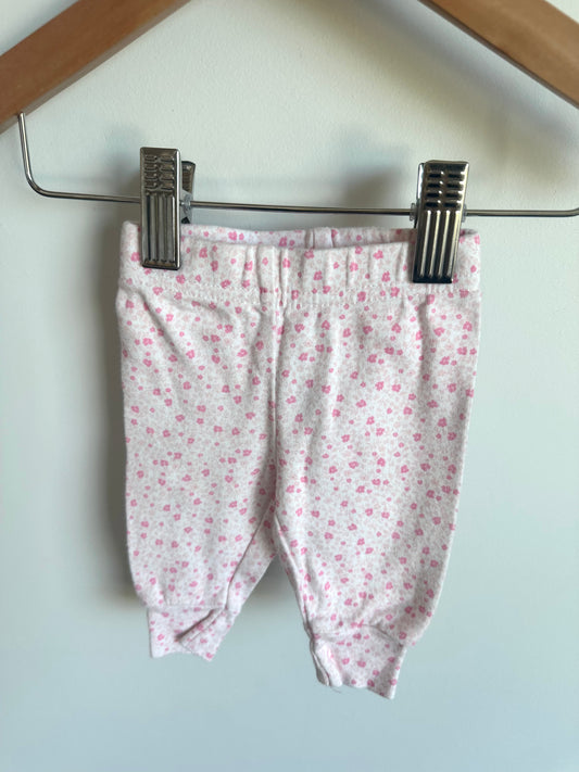 Newborn Pink Mini Flowers Pants / 0m