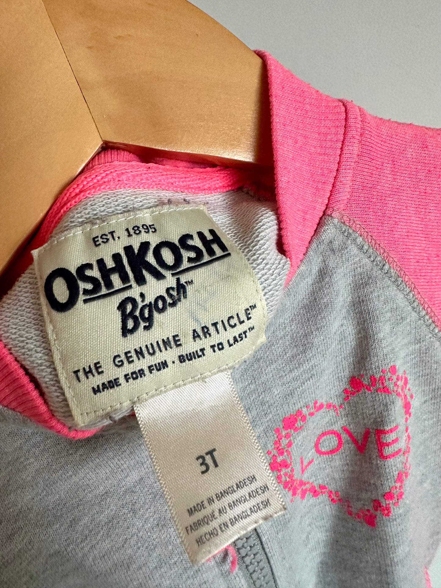 Pink Sleeve Love Sweater / 3T