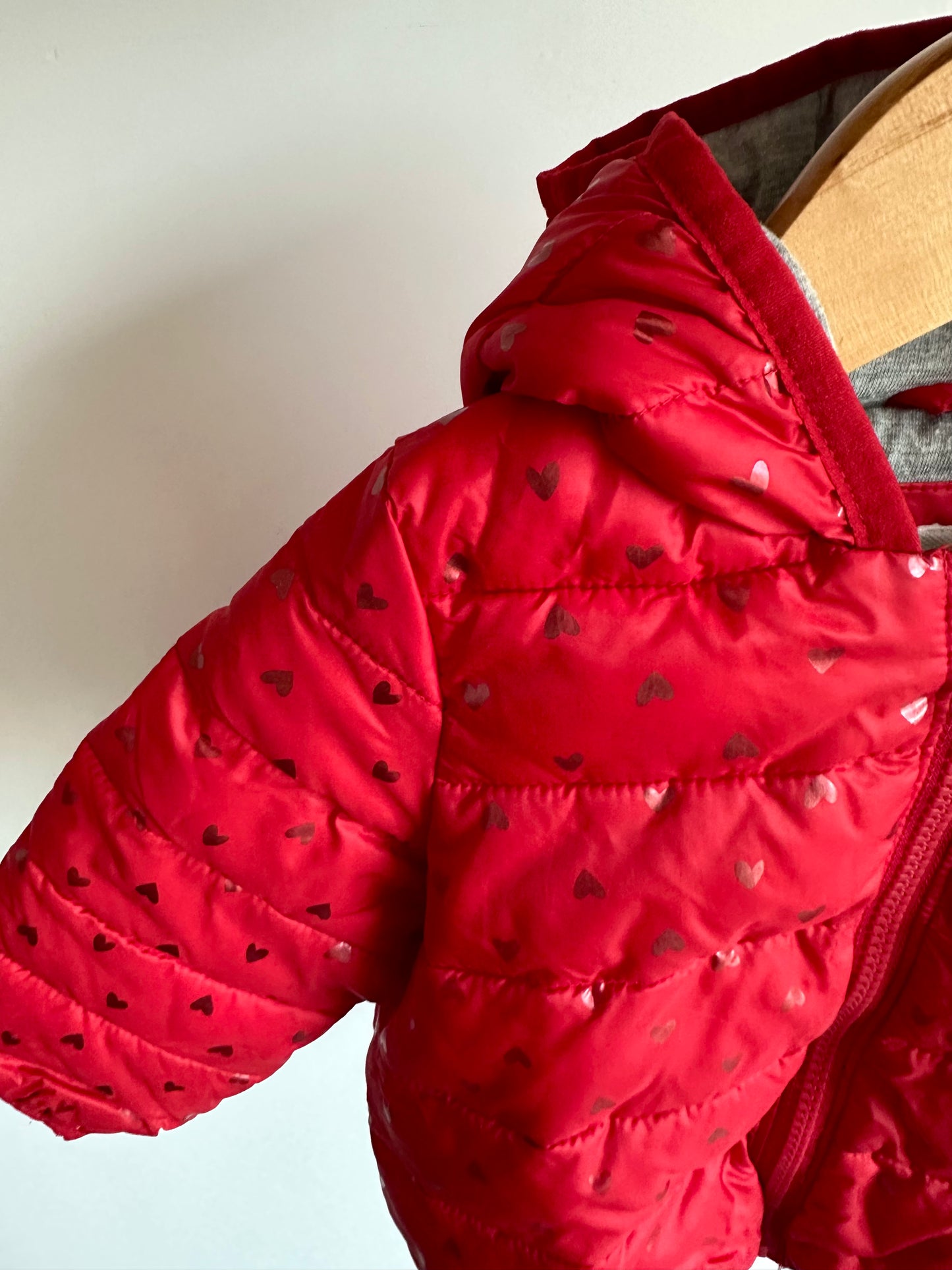 Red Heart Puffy Jacket / 18-24m