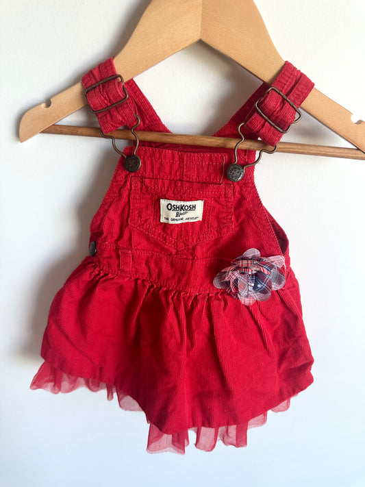 Oshkosh Red Cord Overall Dress / 6m