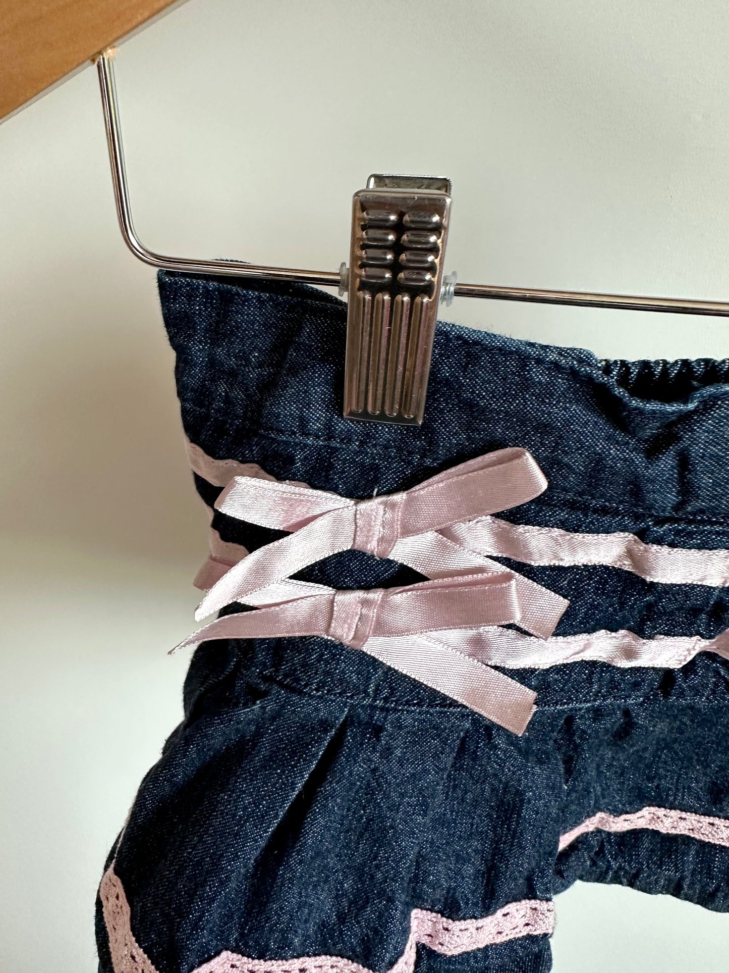 Bow Jean Skirt with Bottoms / 12m