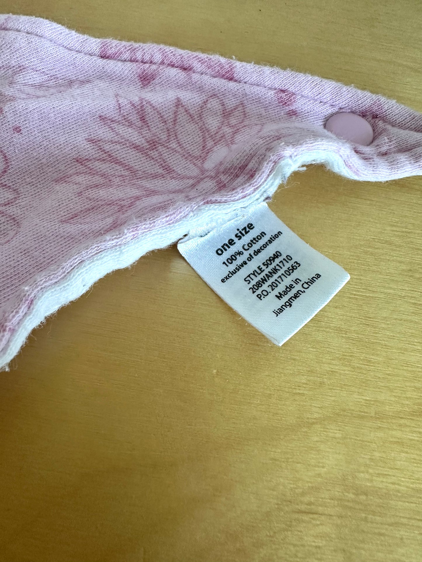 Pink Floral Triangle Bib