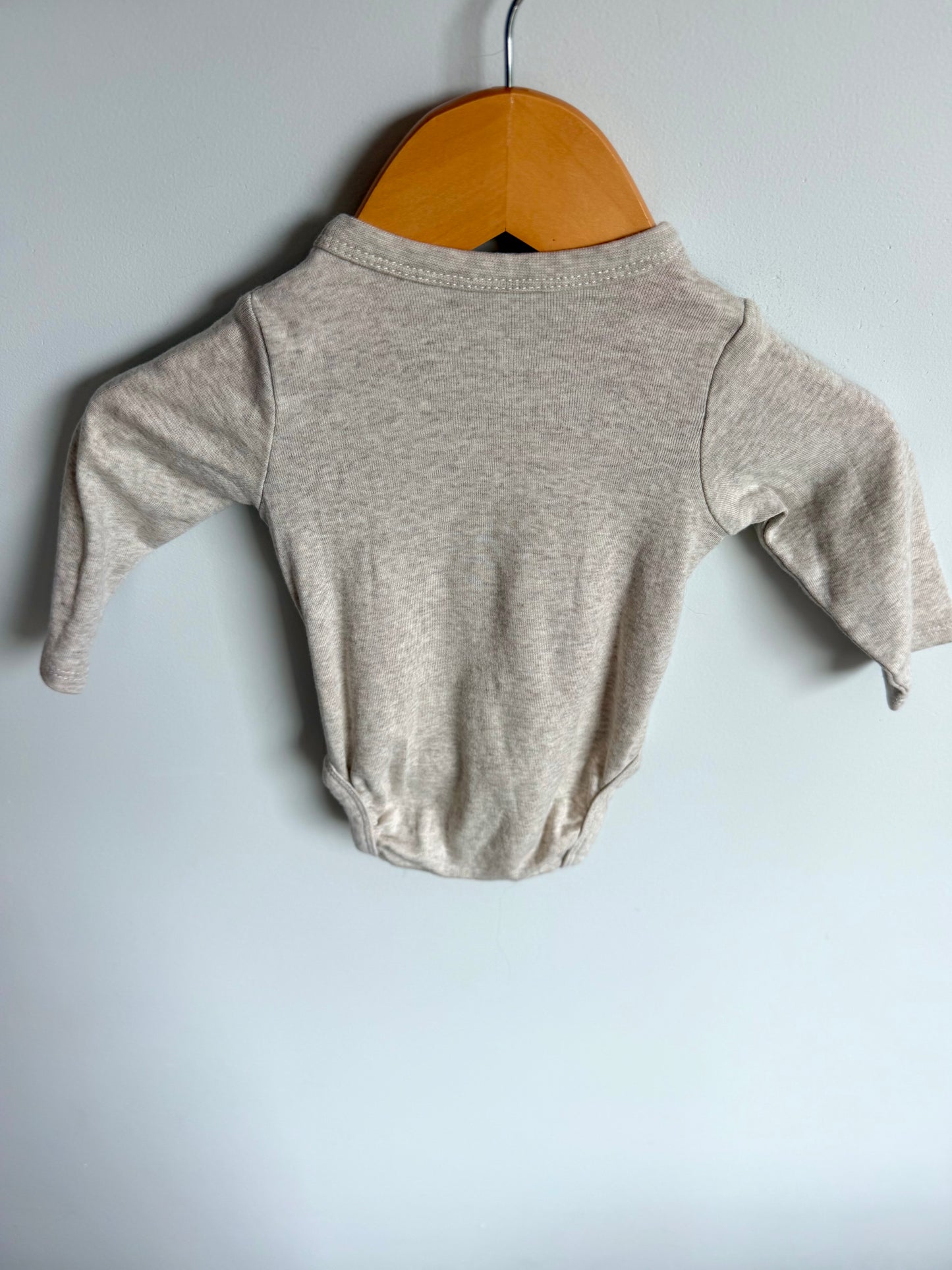H&M Tan Organic Bodysuit / 2-4m