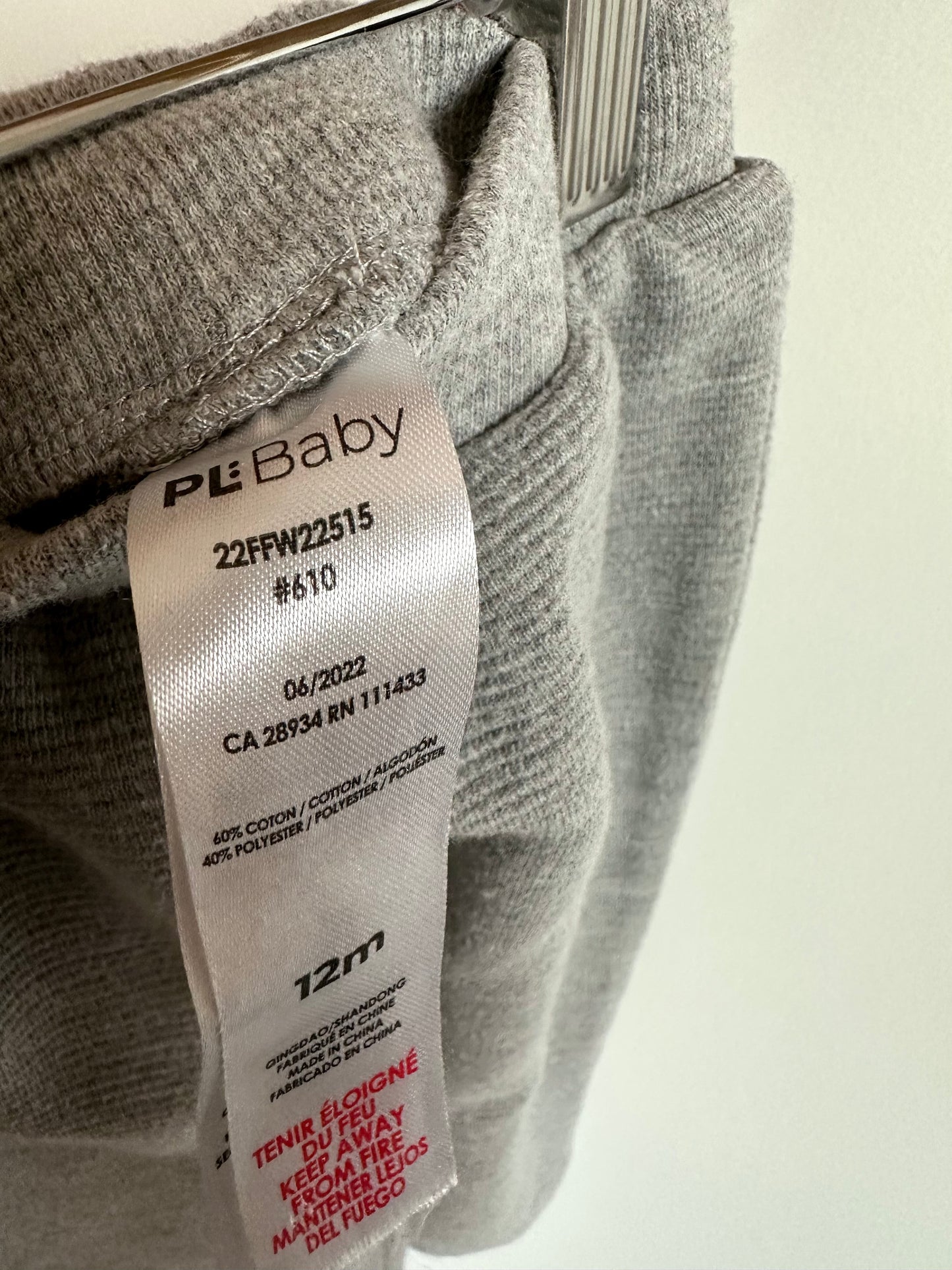 Grey Tapered Joggers / 12m
