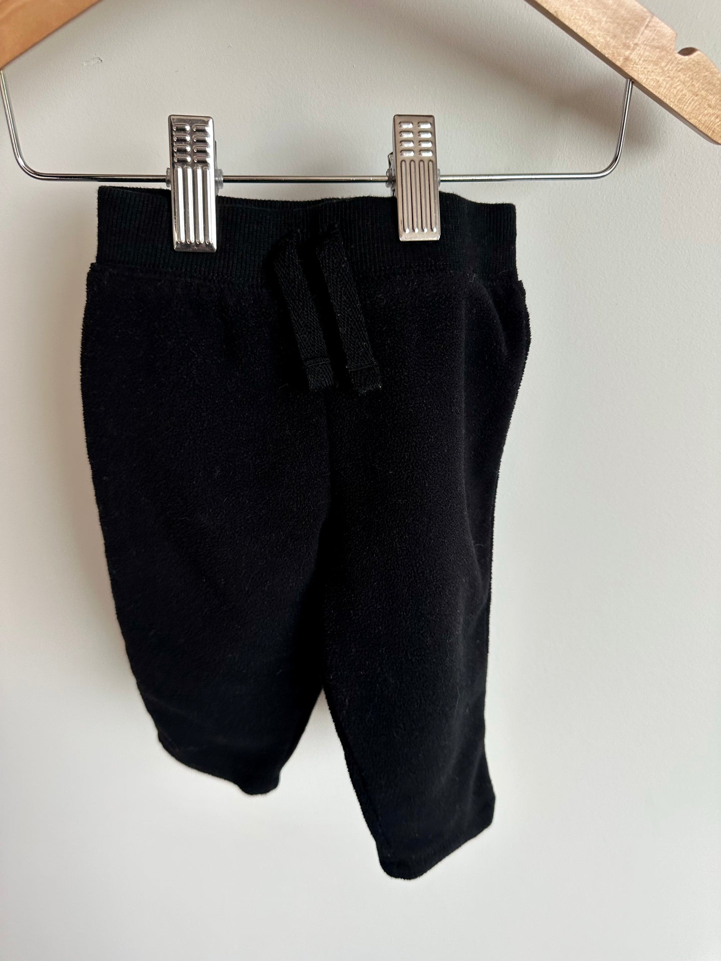 Black Fleece Pants / 3-6m