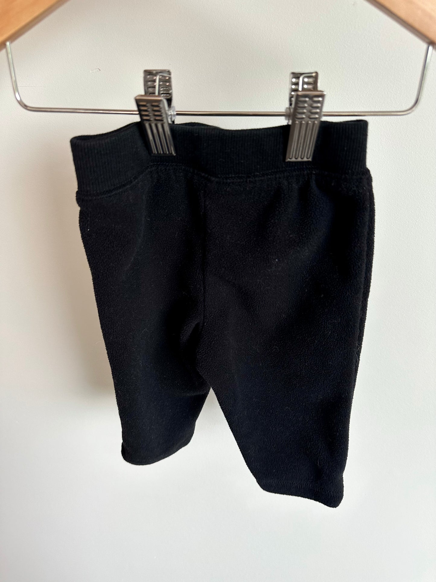 Black Fleece Pants / 3-6m