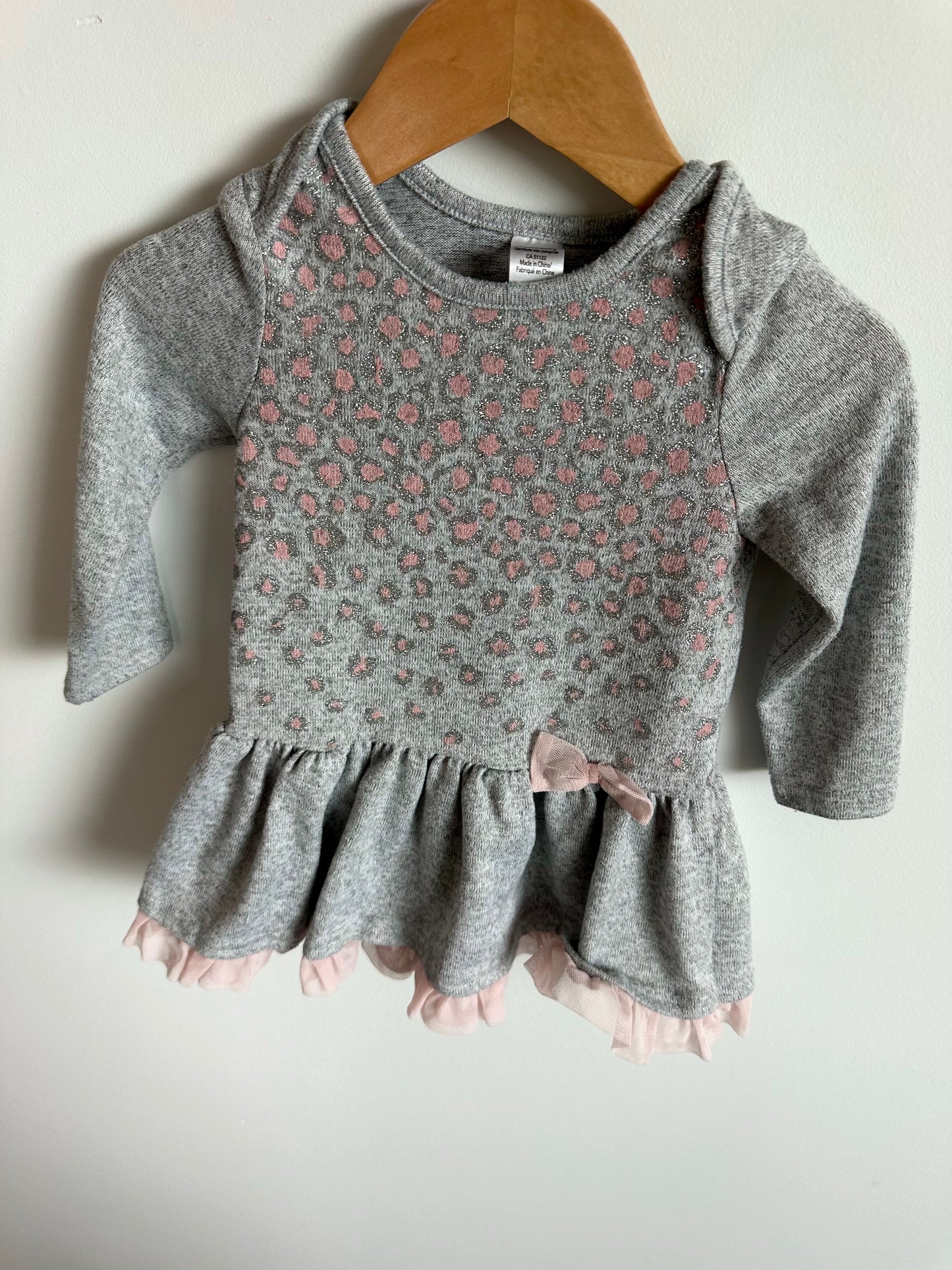 Sparkly Long Sleeve Tulle Dress / 6-12m