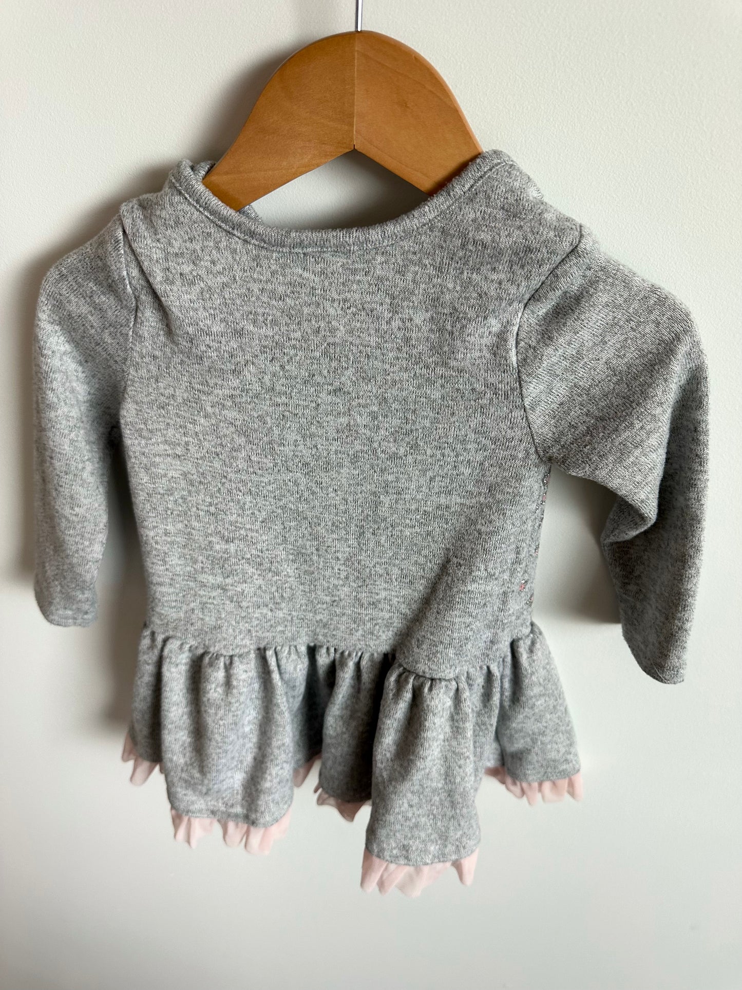 Sparkly Long Sleeve Tulle Dress / 6-12m