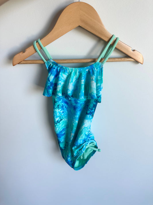 Blue Ruffle Swimsuit / 2T