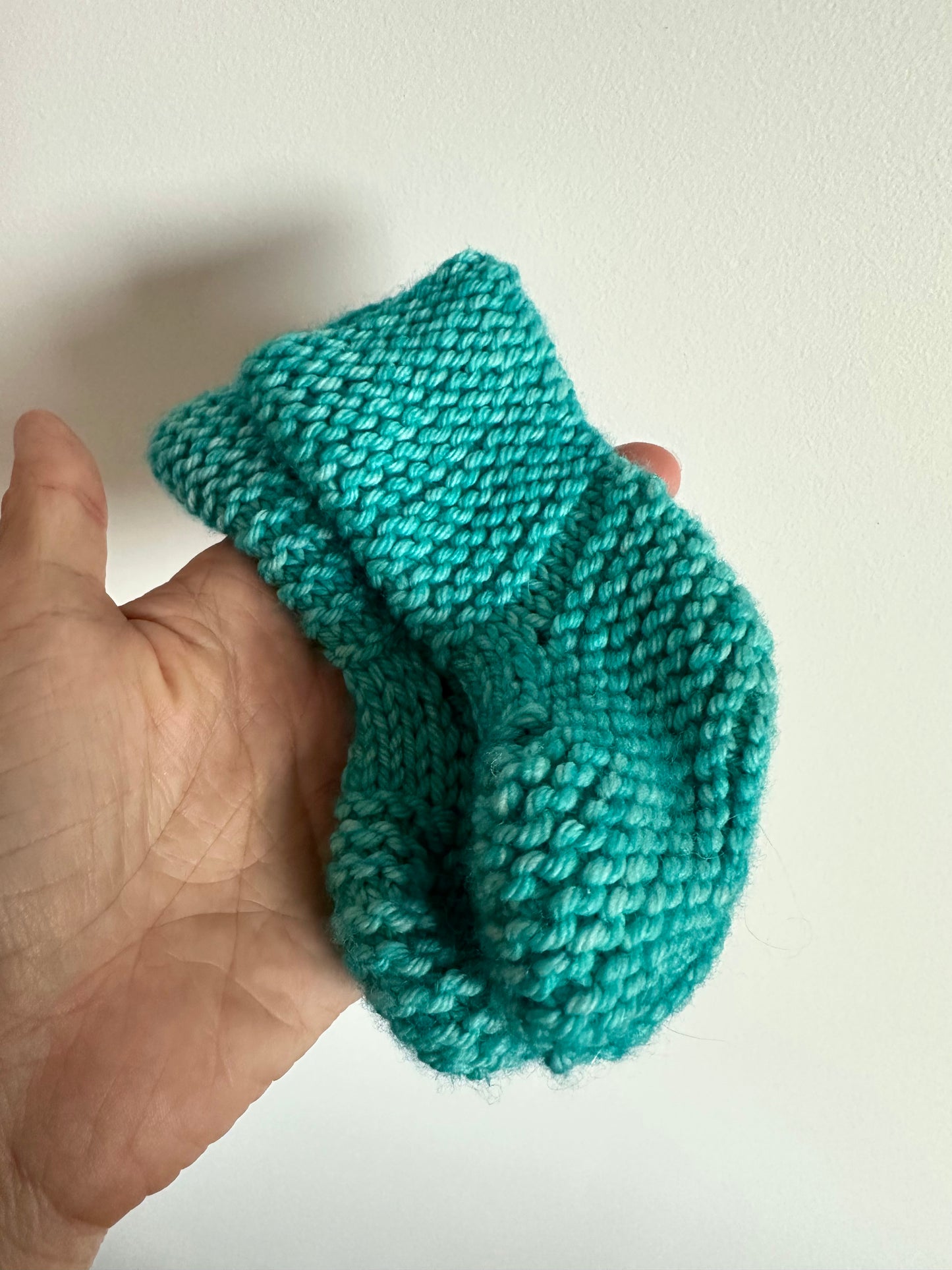 Handmade Teal Knit Socks / 3m?