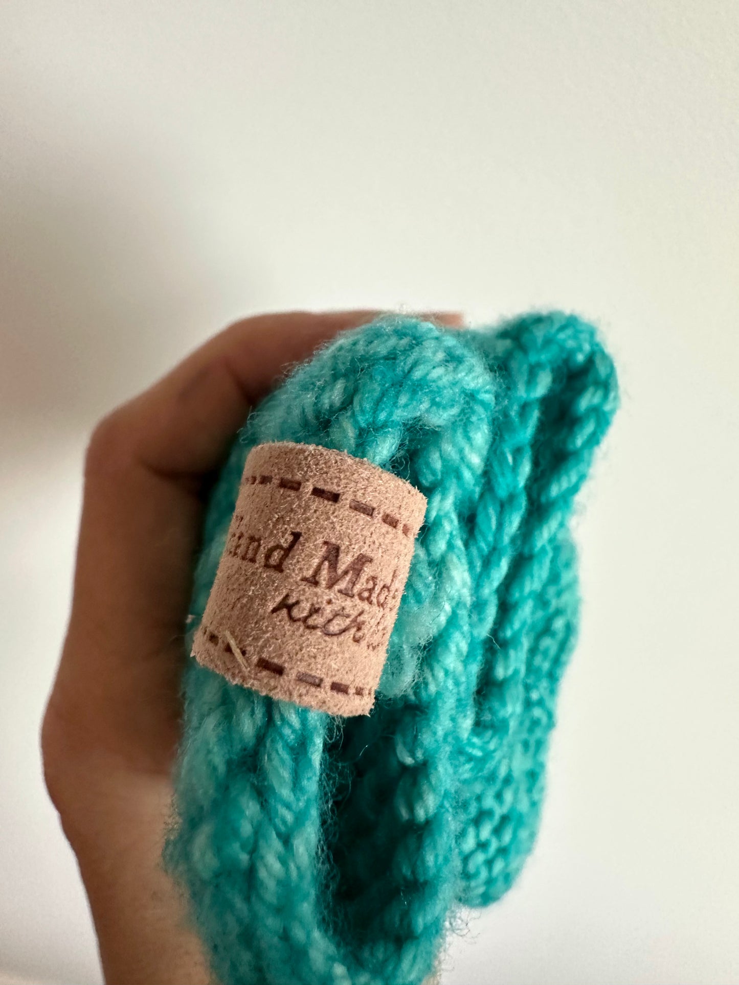 Handmade Teal Knit Socks / 3m?