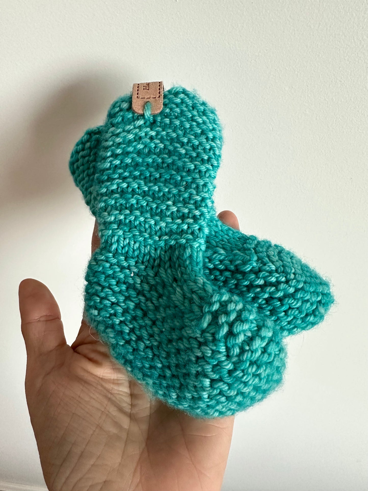 Handmade Teal Knit Socks / 3m?