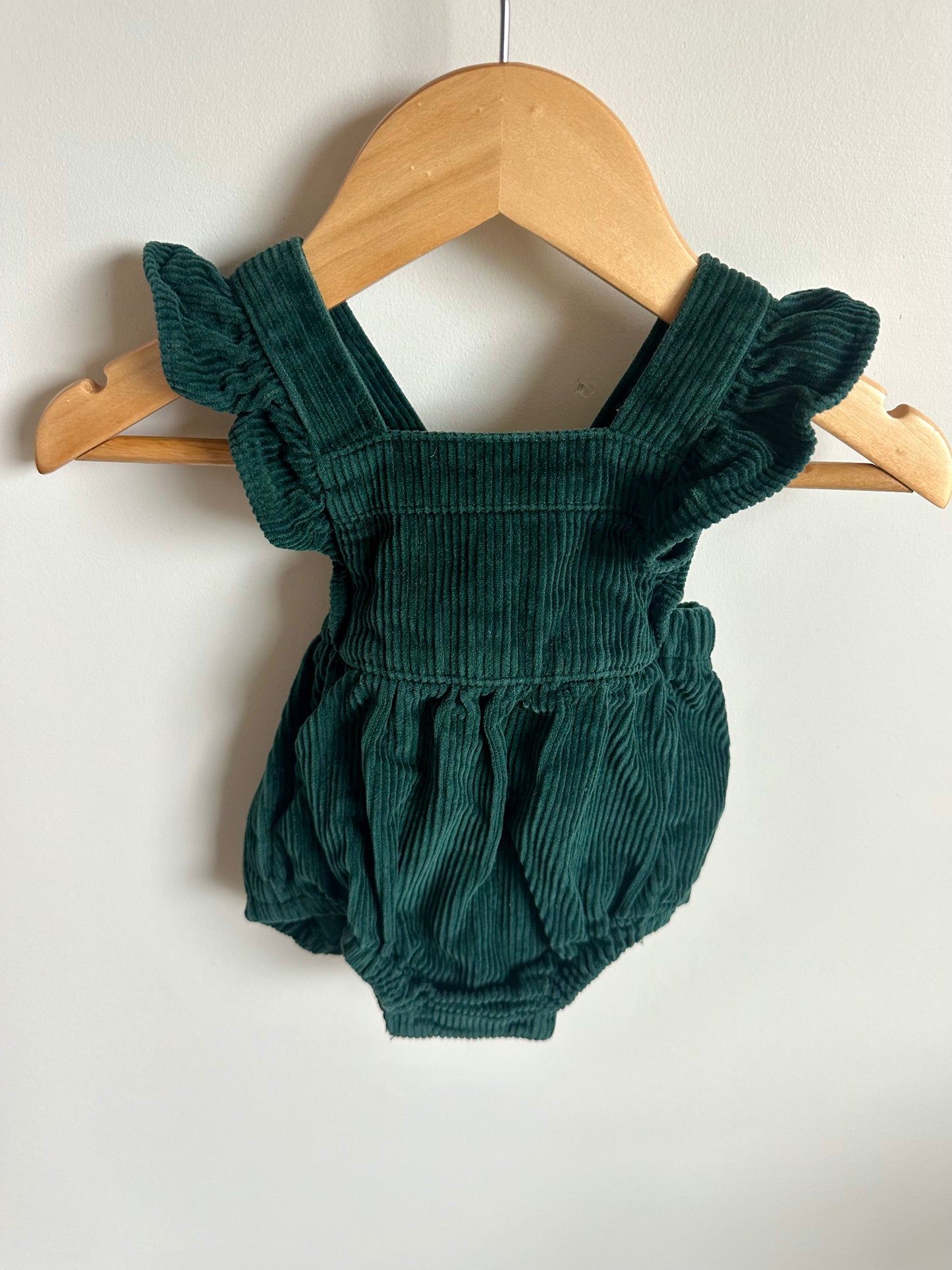 Green Cord Bubble Romper / 0-3m