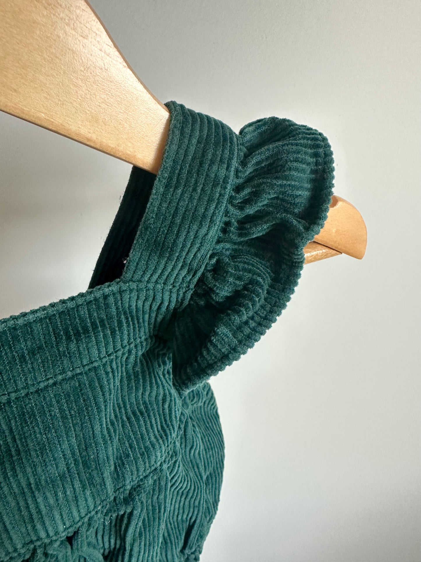 Green Cord Bubble Romper / 0-3m