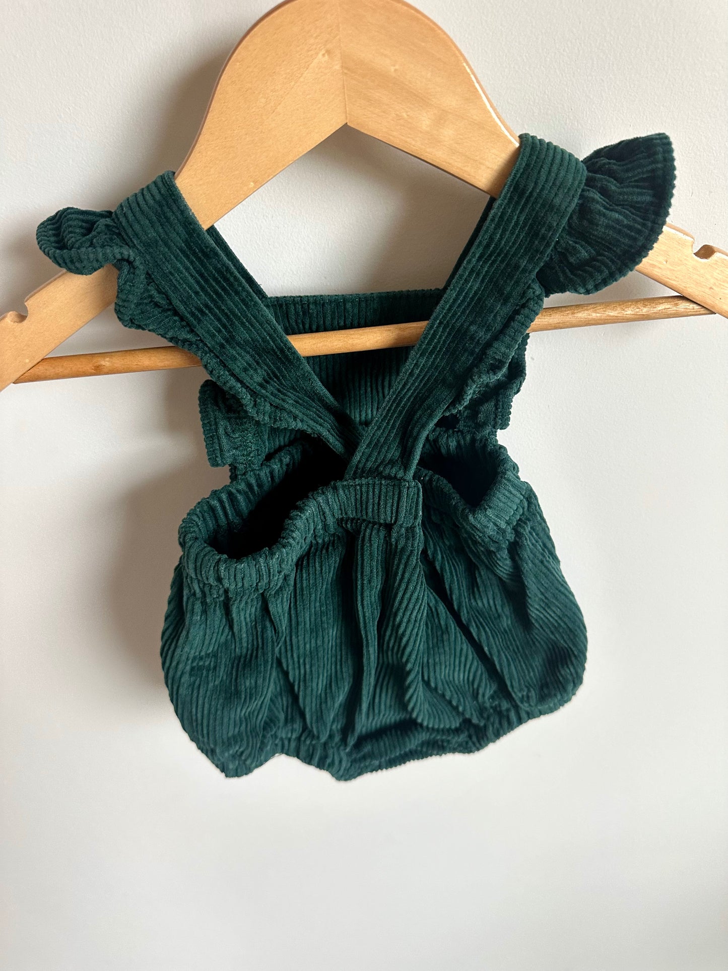 Green Cord Bubble Romper / 0-3m