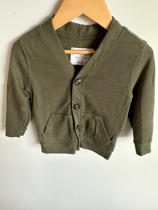Green Cardigan with Pockets / 2T