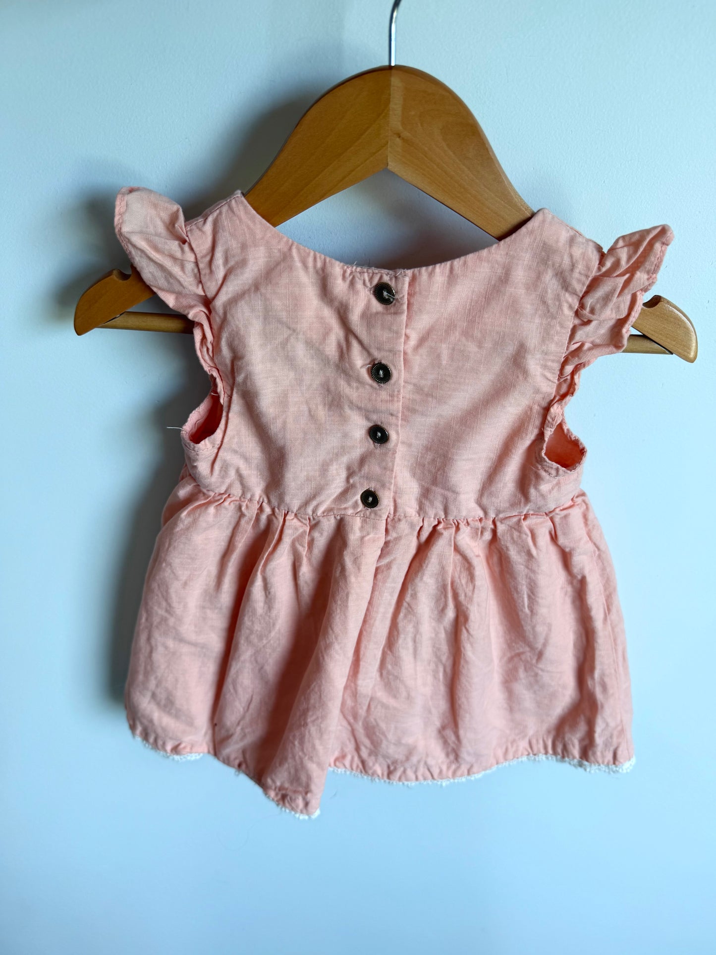 Lace Hem Coral Dress / 24m