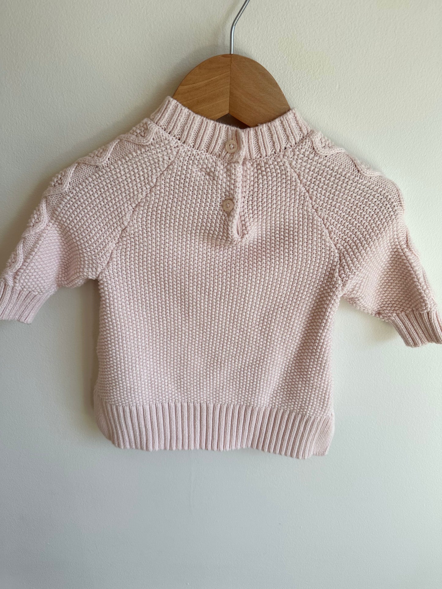 Cable Knit Pink Sweater Dress / 3-6m