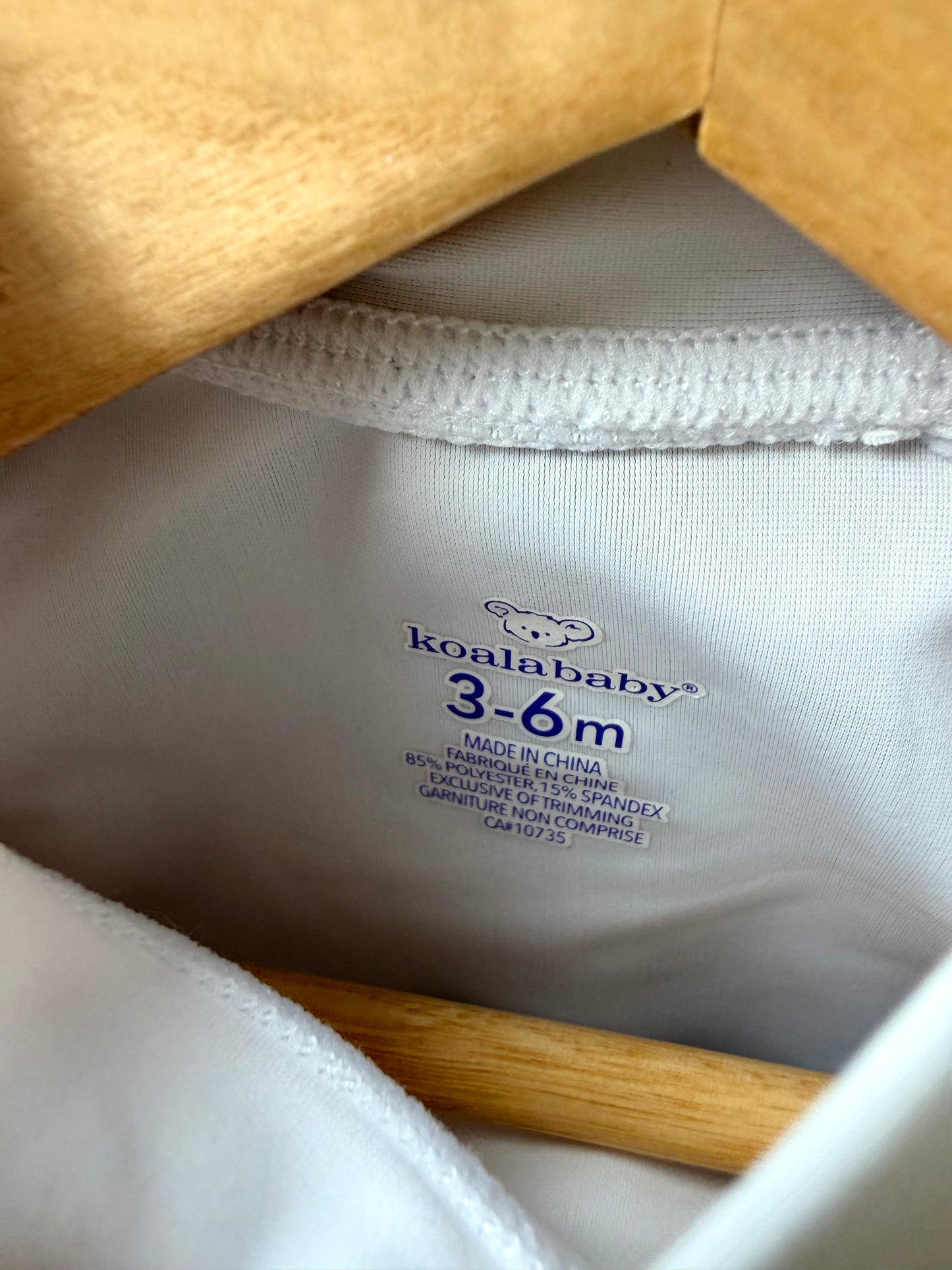 White Long Sleeve Swim Top / 3-6m