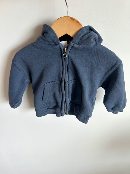 Slate Zipper Hoodie / 9-12m