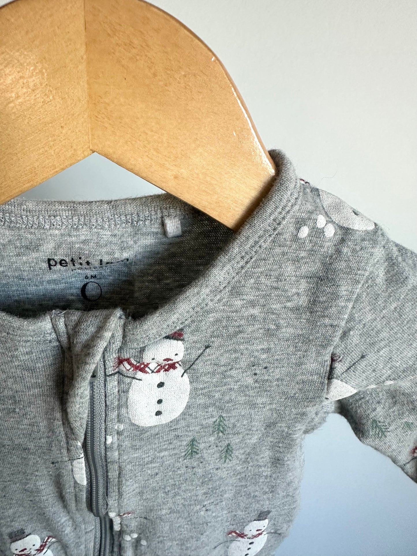 Organic Cotton Snowman Sleeper / 6m