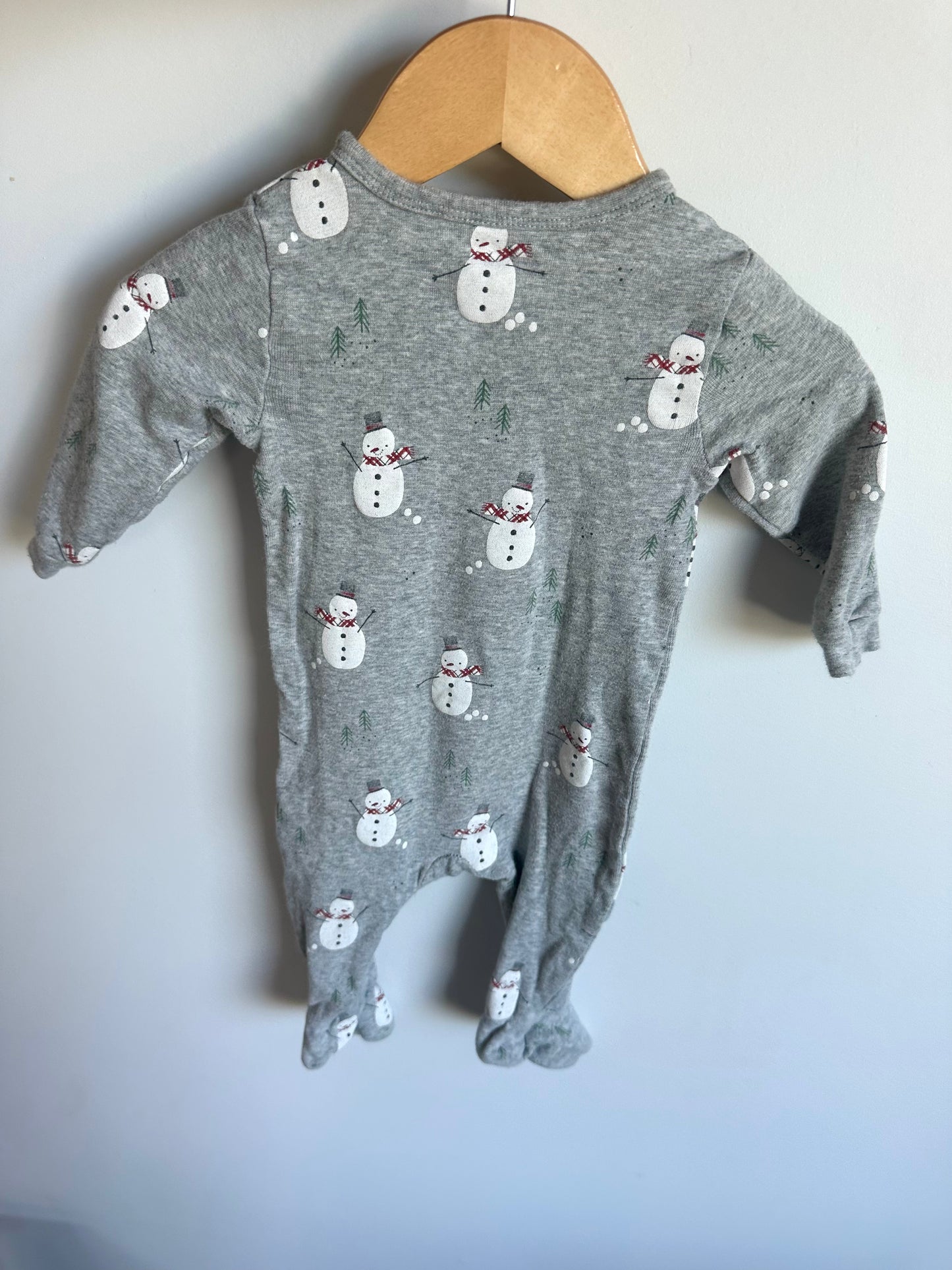 Organic Cotton Snowman Sleeper / 6m